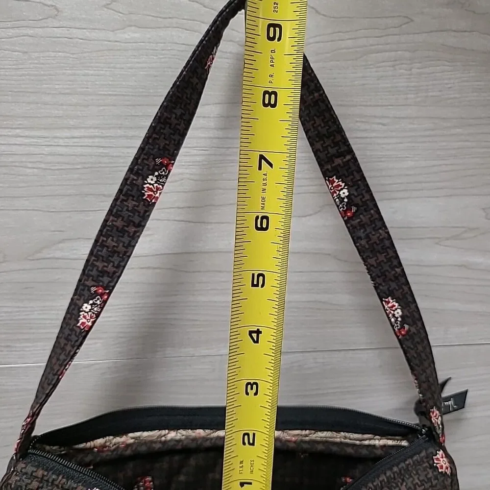 Vera Bradley Fall 2006 Houndstooth Brown Purse Bag Wallet Makeup Bag 3-piece - Picture 10 of 12